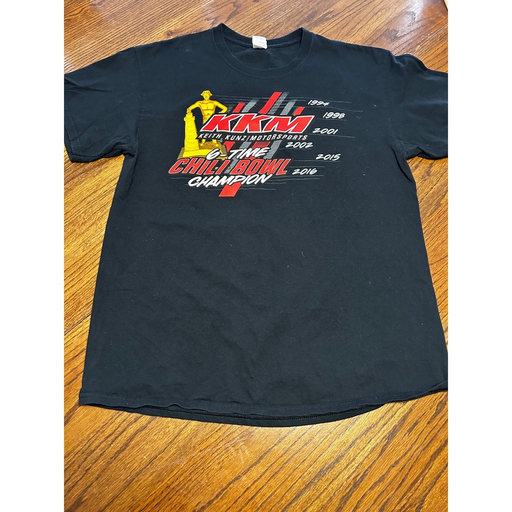 Gildan Keith Kunz Motorsports KKM Chili Bowl Champion Racing T-Shirt Black Large